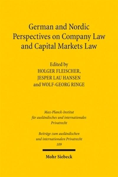 German and Nordic Perspectives on Company Law and Capital Markets Law