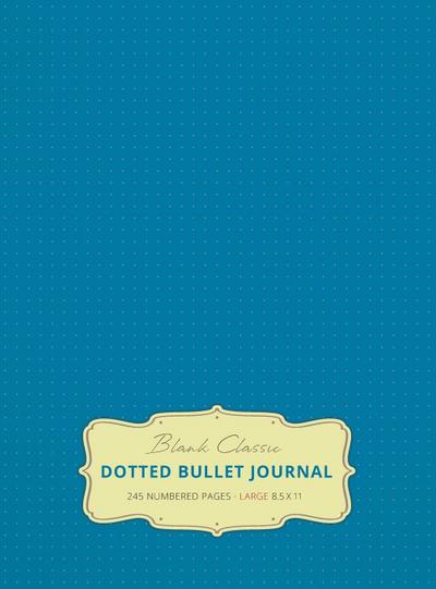 Large 8.5 x 11 Dotted Bullet Journal (Blue #9) Hardcover - 245 Numbered Pages