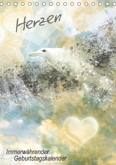 Herzen - Immerwährender Geburtstagskalender (Tischkalender immerwährend DIN A5 hoch)