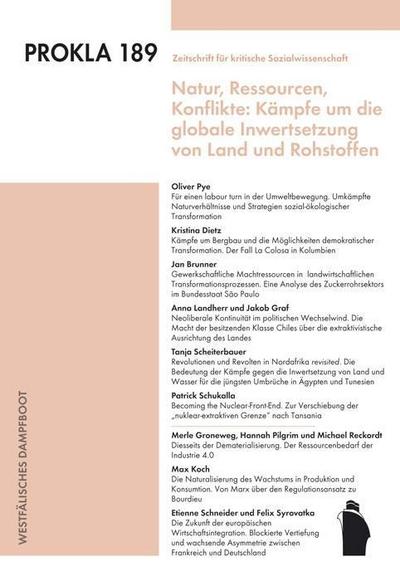 Kämpfe um die globale Inwertsetzung von Land und Rohstoffen; PROKLA; Hrsg. v. PROKLA; Deutsch