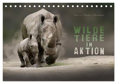 WILDE TIERE IN AKTION (Tischkalender 2026 DIN A5 quer), CALVENDO Monatskalender