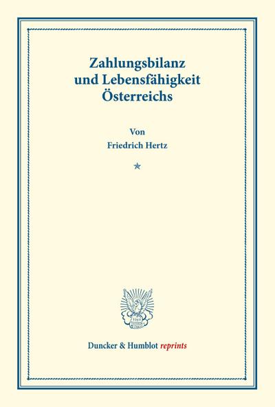 Zahlungsbilanz und Lebensfähigkeit Österreichs.