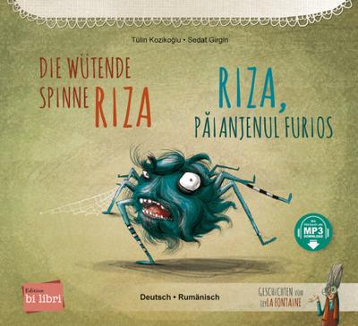 Die wütende Spinne Riza: Kinderbuch Deutsch-Rumänisch mit MP3-Hörbuch zum Herunterladen