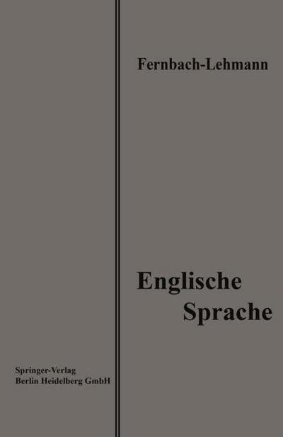 Lehrbuch der Englischen Sprache