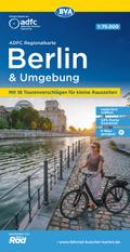 ADFC-Regionalkarte Berlin und Umgebung, 1:75.000, mit Tagestourenvorschlägen, reiß- und wetterfest, E-Bike-geeignet, mit Knotenpunkten, GPS-Tracks Download