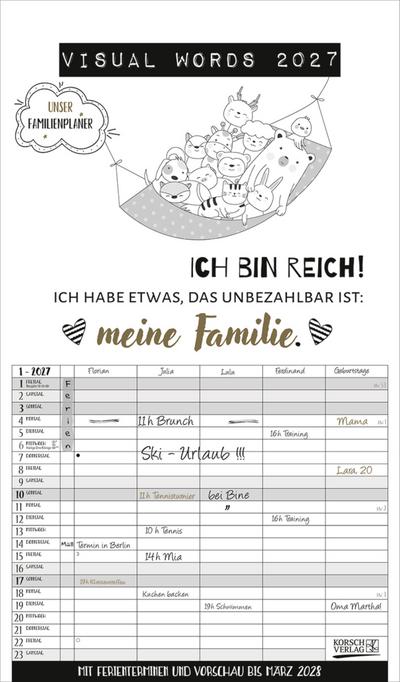 Visual Words Familienplaner 2027