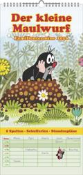 Der kleine Maulwurf 2026 Familienplaner, 22x45cm, Familienkalender mit 5 Spalten für Termine und Notizen, schöne Abbildungen, Stundenpläne, Schulferien und deutsches Kalendarium