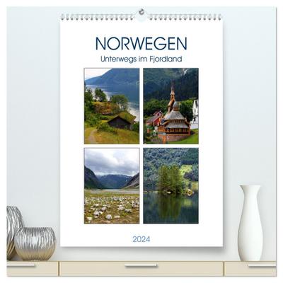 Norwegen - Unterwegs im Fjordland (hochwertiger Premium Wandkalender 2024 DIN A2 hoch), Kunstdruck in Hochglanz