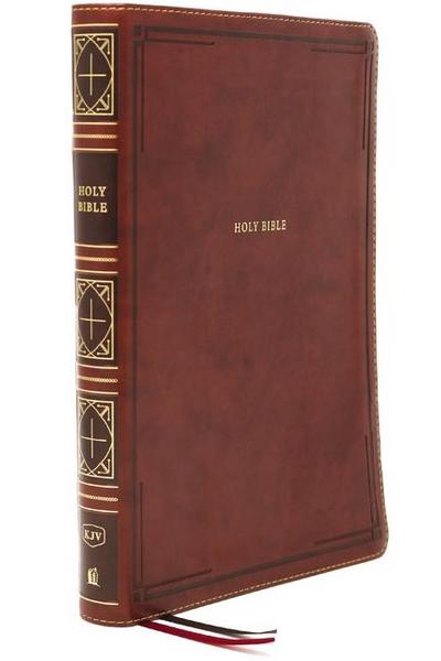 Kjv, Thinline Bible, Giant Print, Leathersoft, Brown, Thumb Indexed, Red Letter Edition, Comfort Print