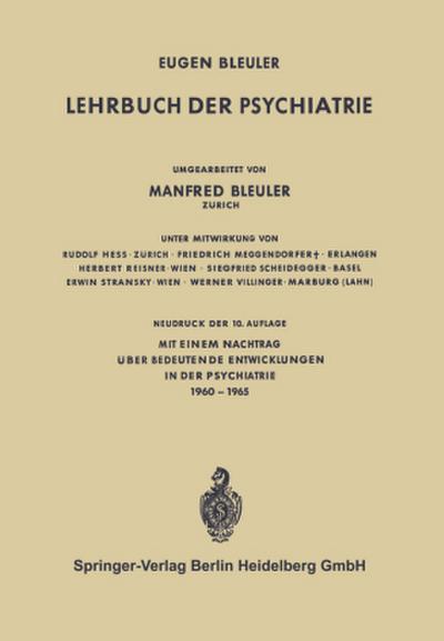 Lehrbuch der Psychiatrie