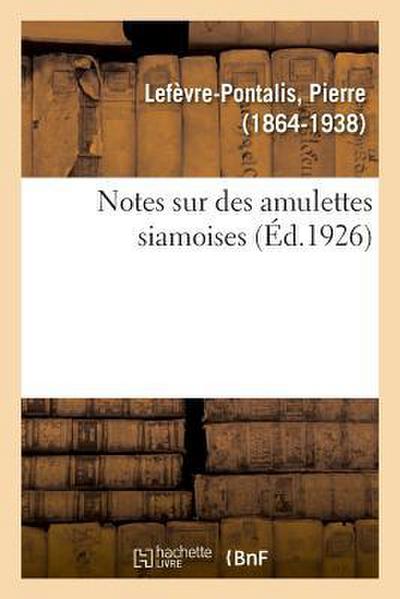 Notes Sur Des Amulettes Siamoises