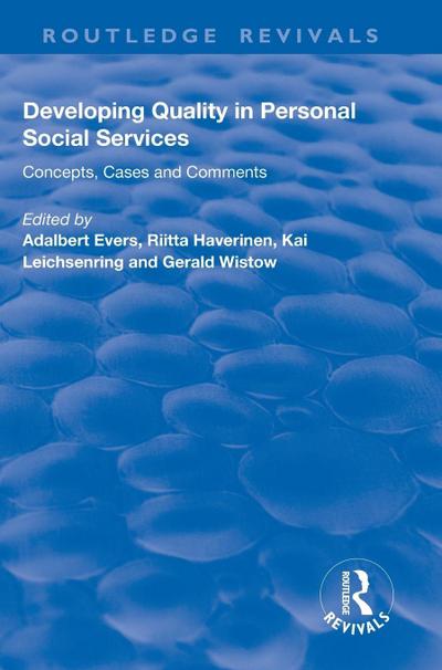 Developing Quality in Personal Social Services