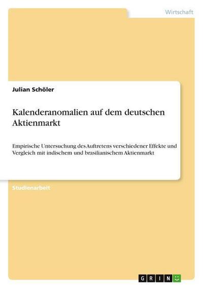 Kalenderanomalien auf dem deutschen Aktienmarkt