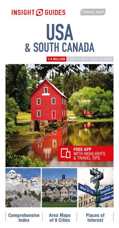 Insight Guides Travel Map USA & Canada South