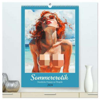 Sommererotik. Sinnliche Frauen in Öloptik (hochwertiger Premium Wandkalender 2026 DIN A2 hoch), Kunstdruck in Hochglanz