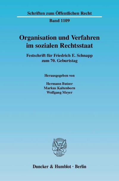 Organisation und Verfahren im sozialen Rechtsstaat