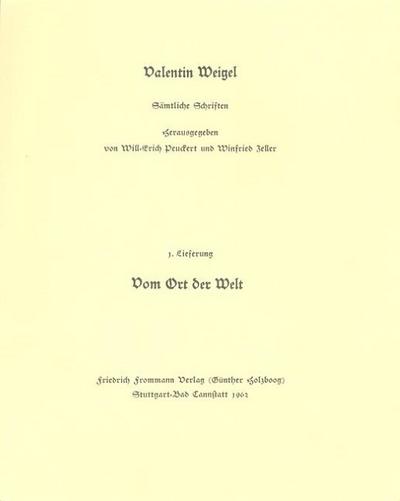 Ein nützlich Tractätlein vom Ort der Welt