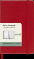 Moleskine Wochen-Notizkalender P/A6 Scharlachrot Juli-Dezember 2026/2027