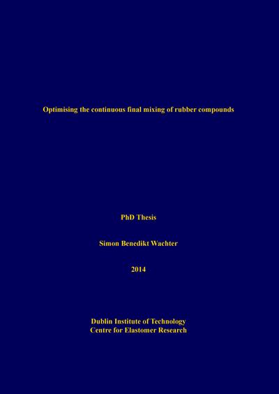 Optimising the continuous final mixing of rubber compounds