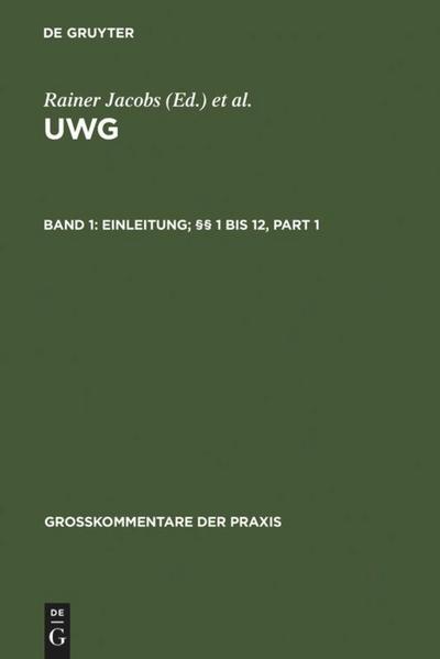 Einleitung; §§ 1 bis 12