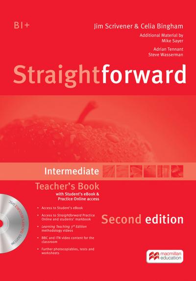 Straightforward Second Edition: Intermediate / Teacher’s Book with Resource DVD-ROM, Practice Online Access and ebook