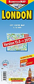London 1:11 000/1:16 000 +++ London Central, London POIs, London+, Olympia, Public Transport (UNDERGROUND), Time Zones (BerndtsonCITYSTREETS) (City Map/ Stadtplan) [Folded Map/ Faltkarte]