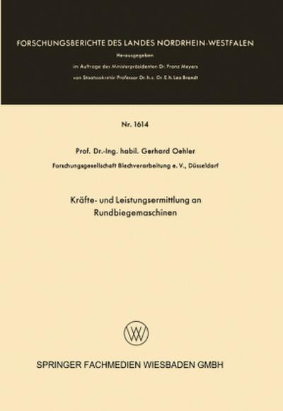 Kräfte- und Leistungsermittlung an Rundbiegemaschinen