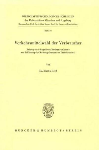Verkehrsmittelwahl der Verbraucher.