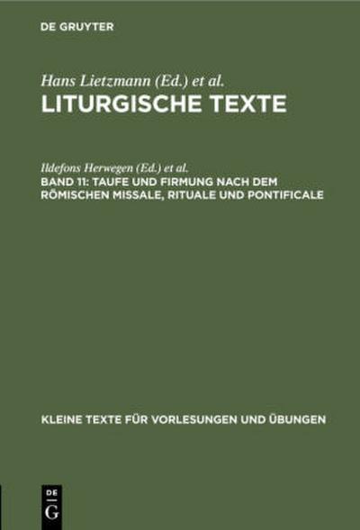 Taufe und Firmung nach dem römischen Missale, Rituale und Pontificale