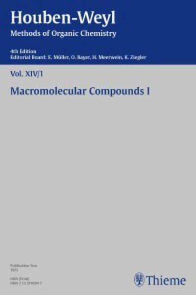 Houben-Weyl Methods of Organic Chemistry Vol. XIV/1,4th Edition