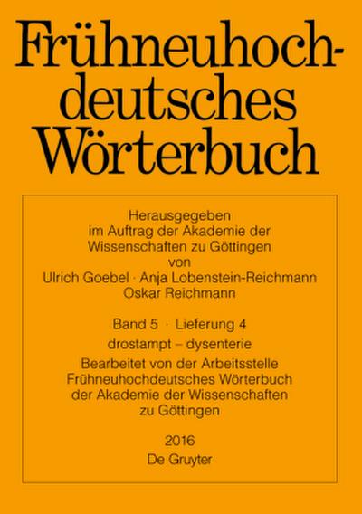 Frühneuhochdeutsches Wörterbuch, Band 5/Lieferung 4, trostbrief - dysenterie