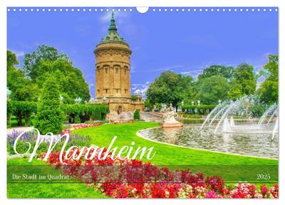 Mannheim - Die Stadt im Quadrat (Wandkalender 2025 DIN A3 quer), CALVENDO Monatskalender