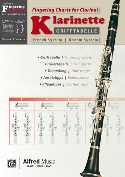 Alfred’s Fingering Charts Instrumental Series / Grifftabelle Klarinette Boehm System | Fingering Charts for Bb-Clarinet French System