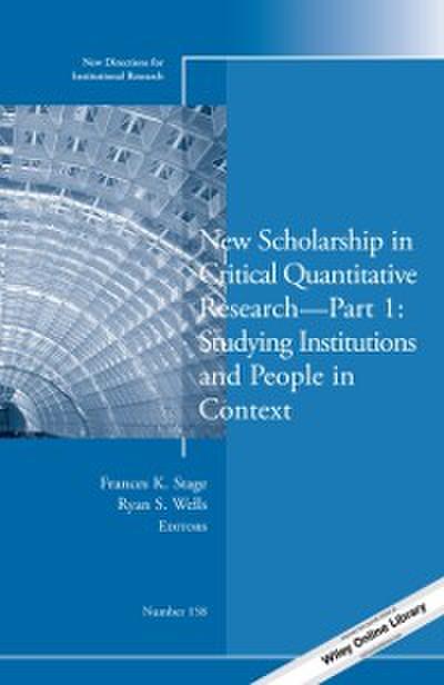 New Scholarship in Critical Quantitative Research, Part 1