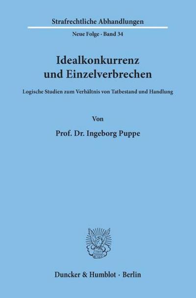Idealkonkurrenz und Einzelverbrechen.