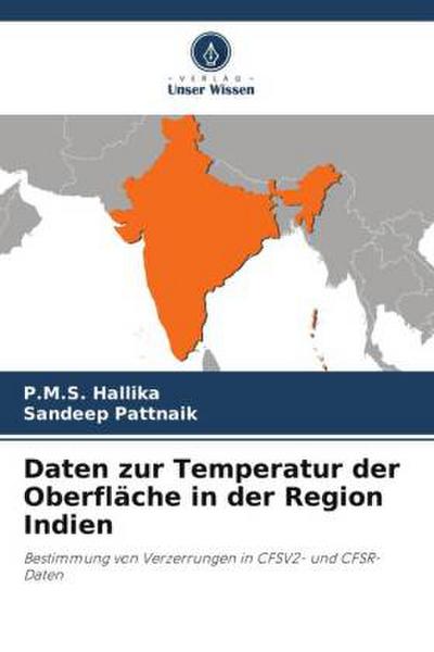Daten zur Temperatur der Oberfläche in der Region Indien