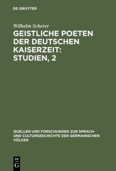Geistliche Poeten der deutschen Kaiserzeit : Studien, 2