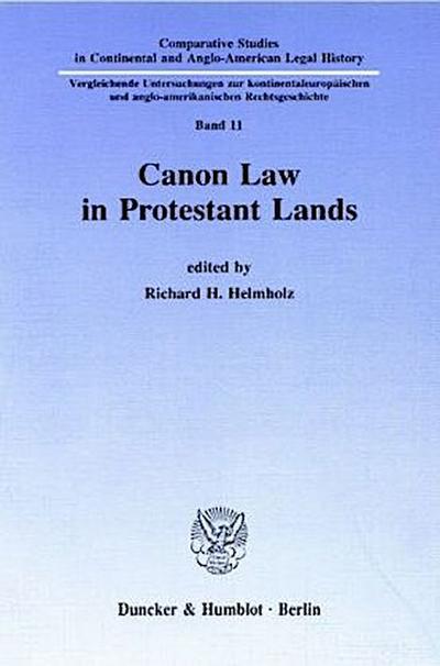 Canon Law in Protestant Lands.
