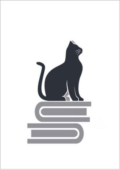 Postkarten Schwarze Bücherkatze (VE10)