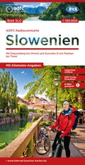 ADFC-Radtourenkarte SLO Slowenien 1:150.000, reiß- und wetterfest, E-Bike geeignet, GPS-Tracks Download, mit Kilometer-Angaben