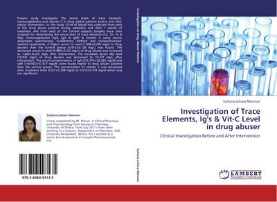 Investigation of Trace Elements, Ig’s & Vit-C Level in drug abuser