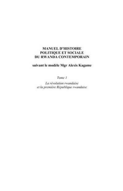 Manuel d’histoire politique etsociale du Rwanda contemporai