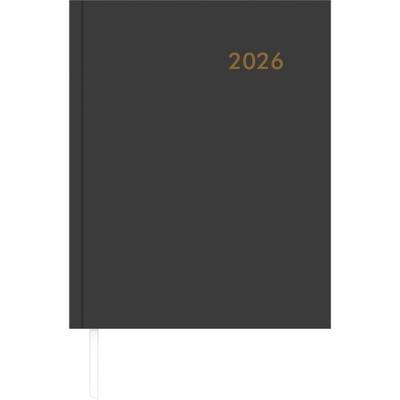 Wochenbuch anthrazit 2026 - Bürokalender 21x26,5 cm - 1 Woche auf 2 Seiten - mit Eckperforation und Fadensiegelung - Notizbuch - 728-0021