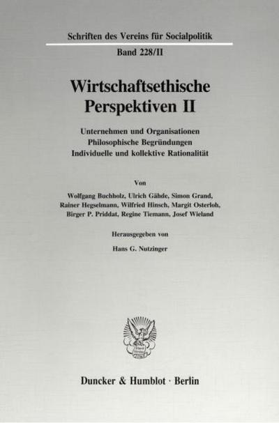 Wirtschaftsethische Perspektiven II.