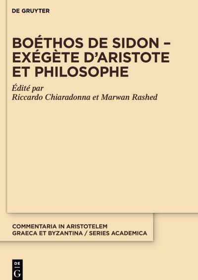 Boéthos de Sidon - Exégète d’Aristote et philosophe