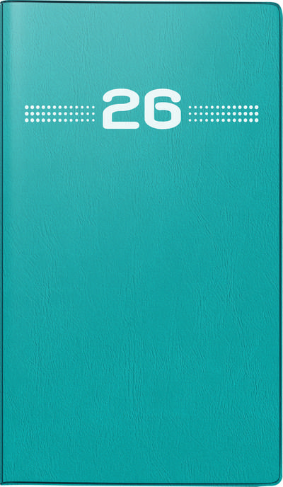 rido/idé Monats-Faltkalender Modell Miniplaner d 15, Kunststoff-Einband, petrol 2026