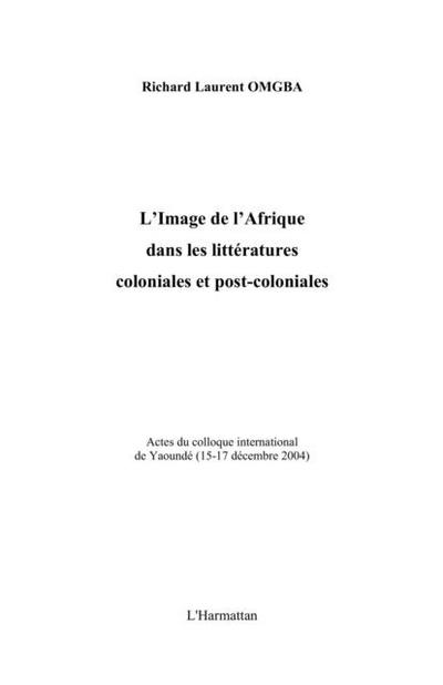 Image Afrique dans litt. colon. post-col