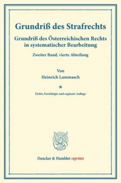 Grundriß des Strafrechts.