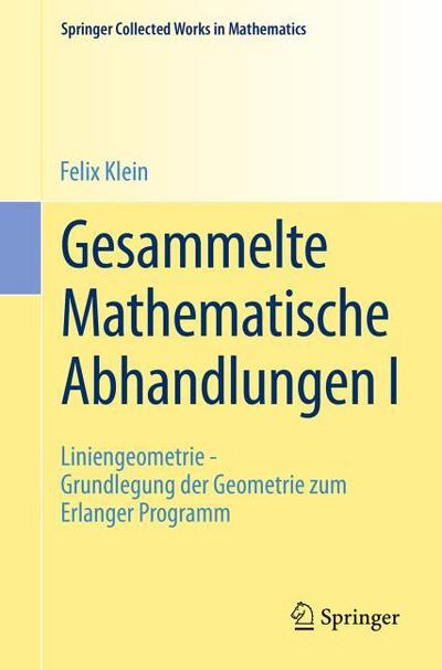Gesammelte Mathematische Abhandlungen I