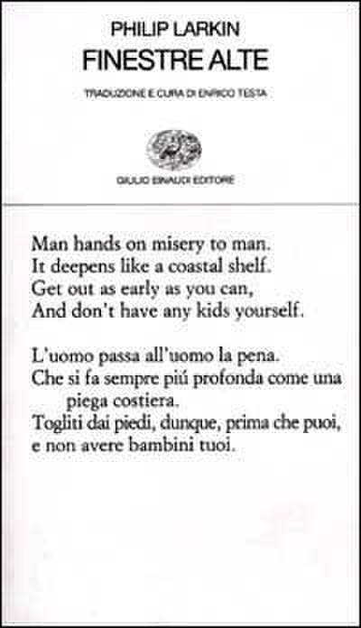 Finestre alte. Testo inglese a fronte